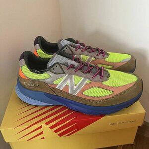 New Balance 990v6 Gray Brown Green Multi Color Matching Couple Sneakers